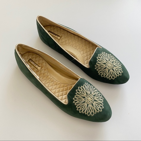 Birdies Shoes - Birdies Goldfinch Green Suede Slipper Flats 10